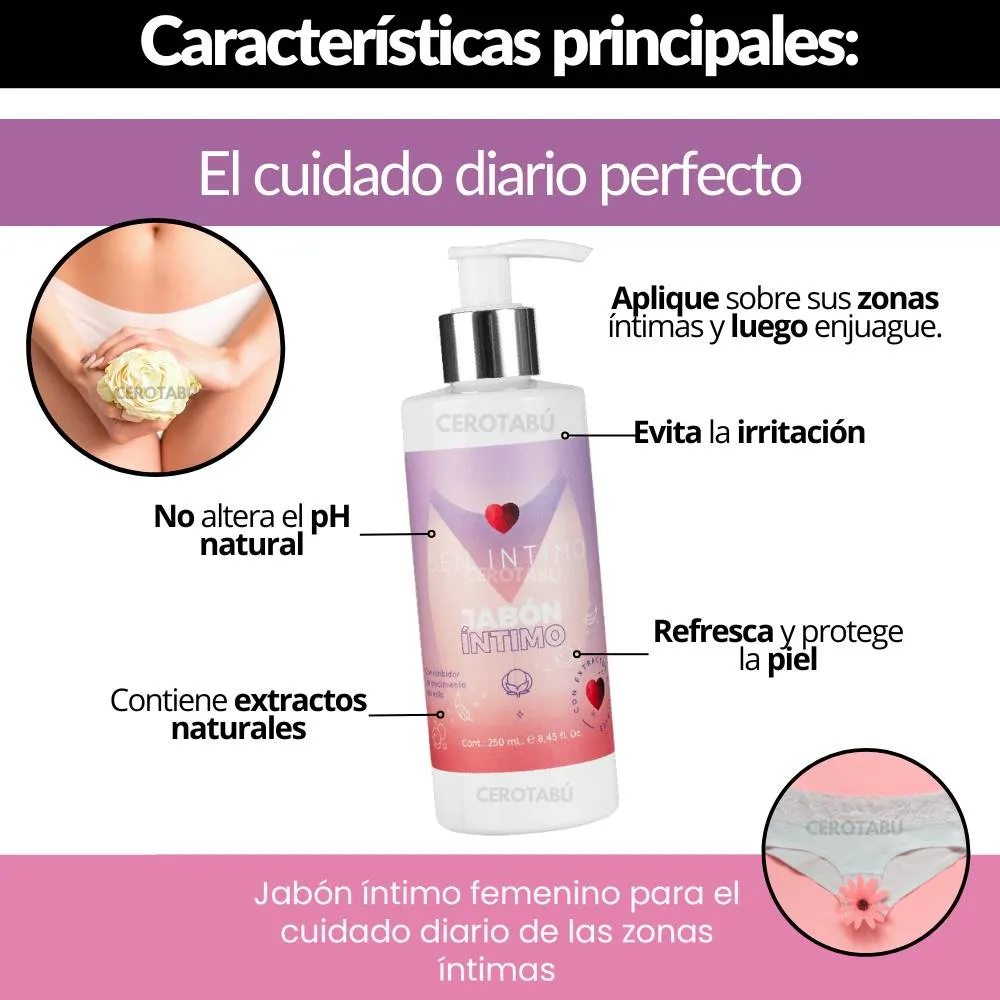 Jabón Intimo Hidratante Extractos Naturales Aloe Manzanilla 250 ml