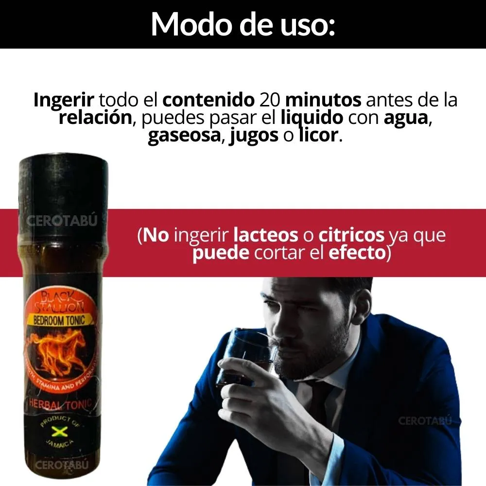 Potenciador Sexual Estimulante Masculino Black Stallion x 8ml