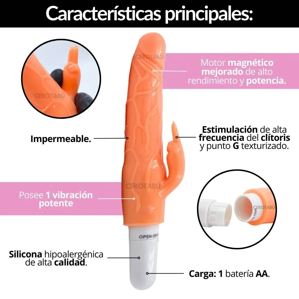 Vibrador Bunny Consolador Doble Estimulacion Juguete Sexual 