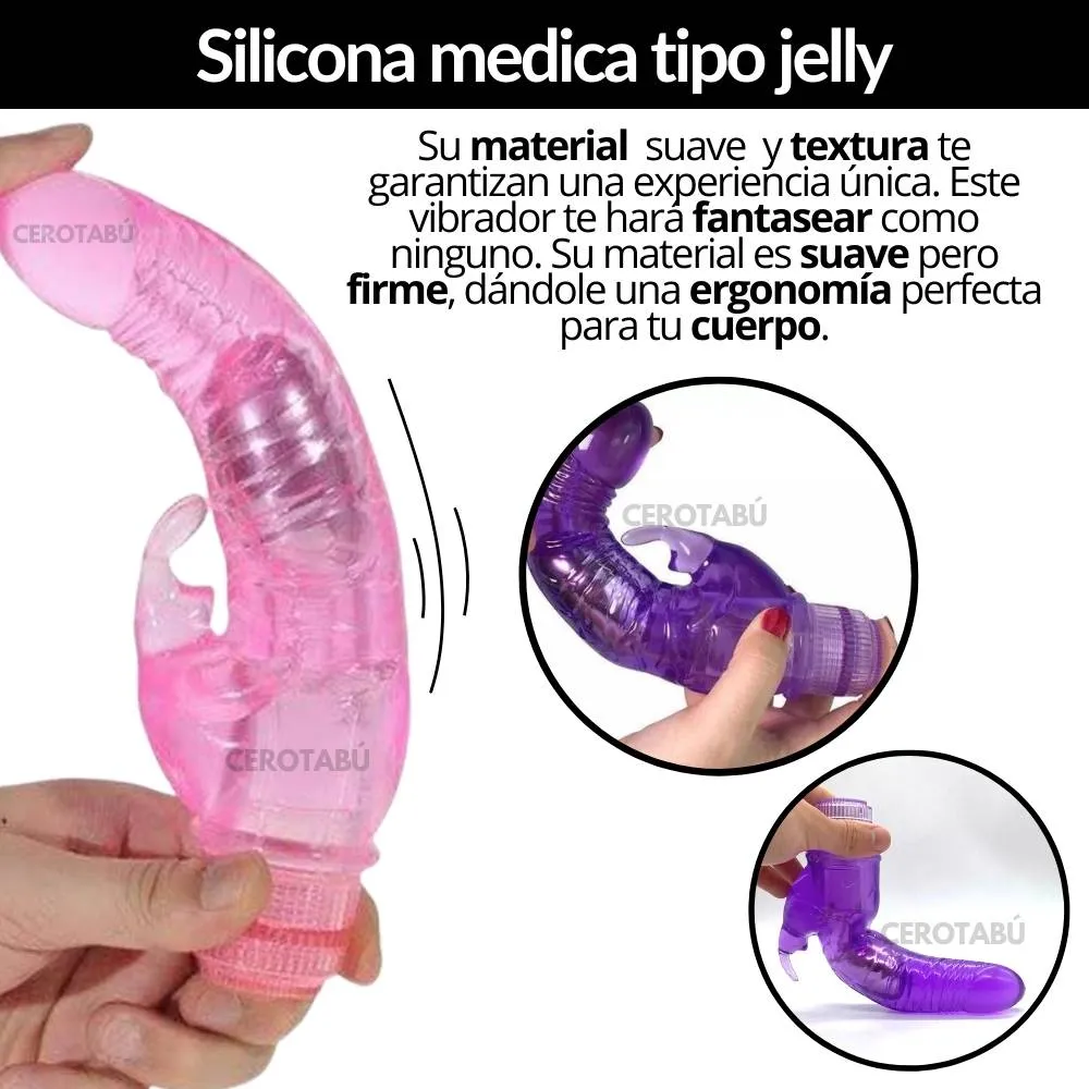 Vibrador Consolador Doble Estimulación Clítoris Y Punto G Texturizado