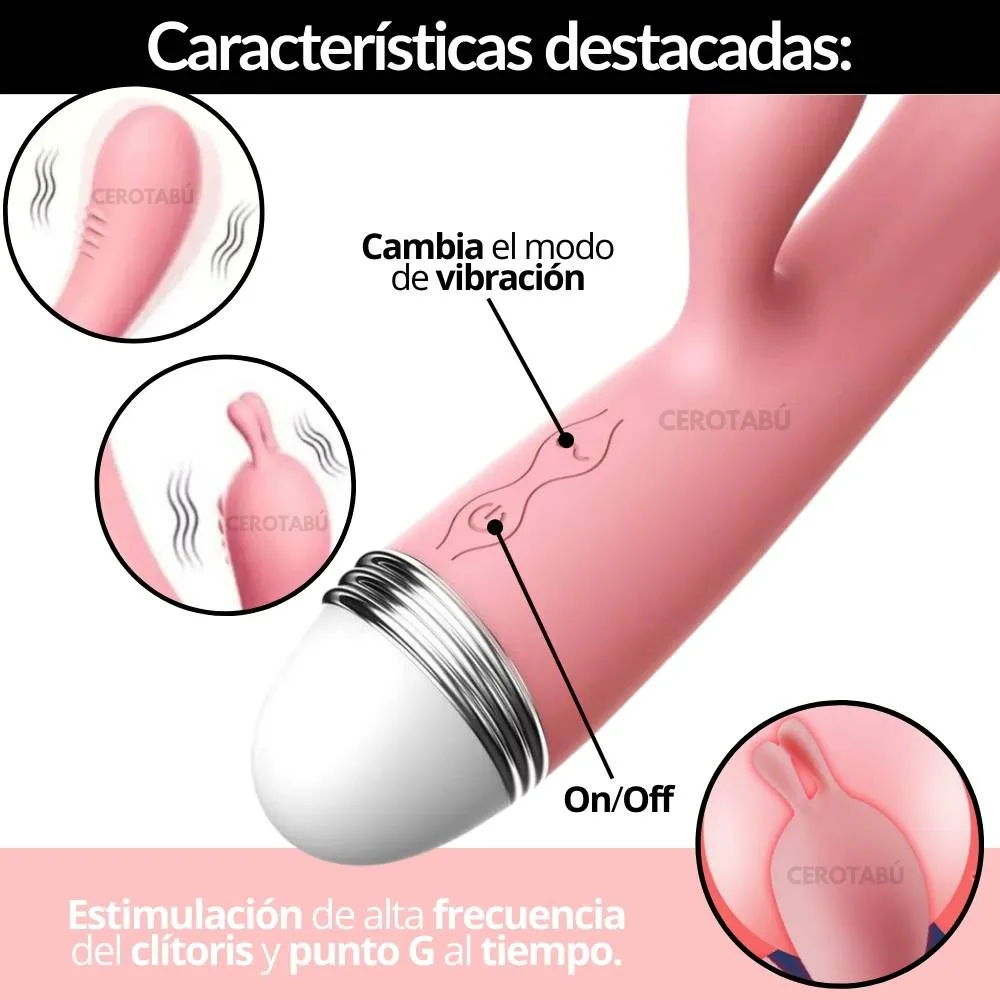 Consolador Vibrador Punto G Y Clítoris Juguete Sexual 