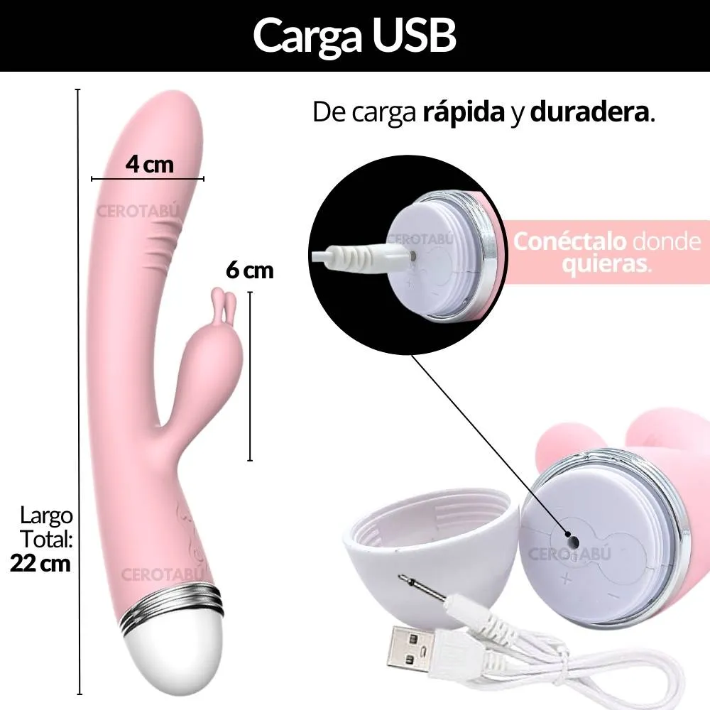 Consolador Vibrador Punto G Y Clítoris Juguete Sexual 