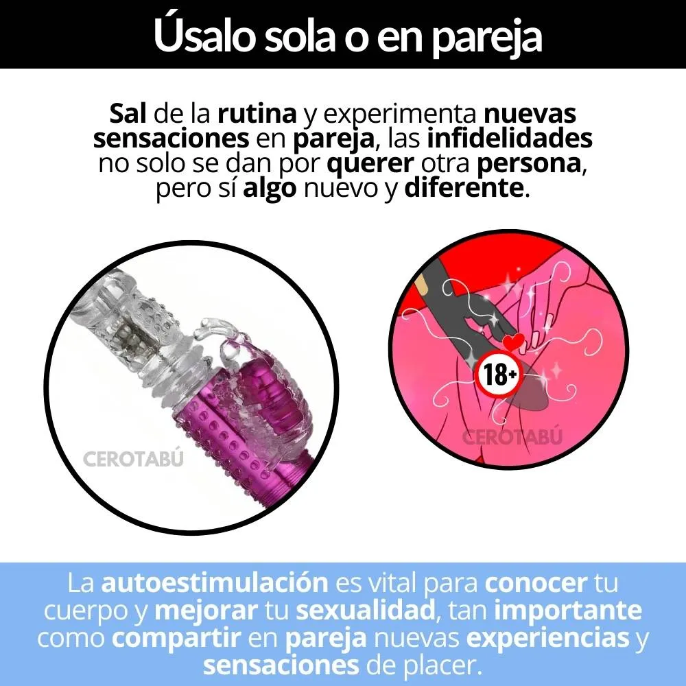 Vibrador Doble Estimulación Texturizado Recargable Juguete Sexual