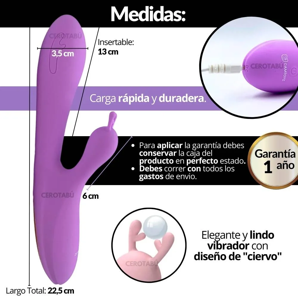 Vibrador Consolador Doble Estimulacion Clitoris Punto G Juguete Sexual