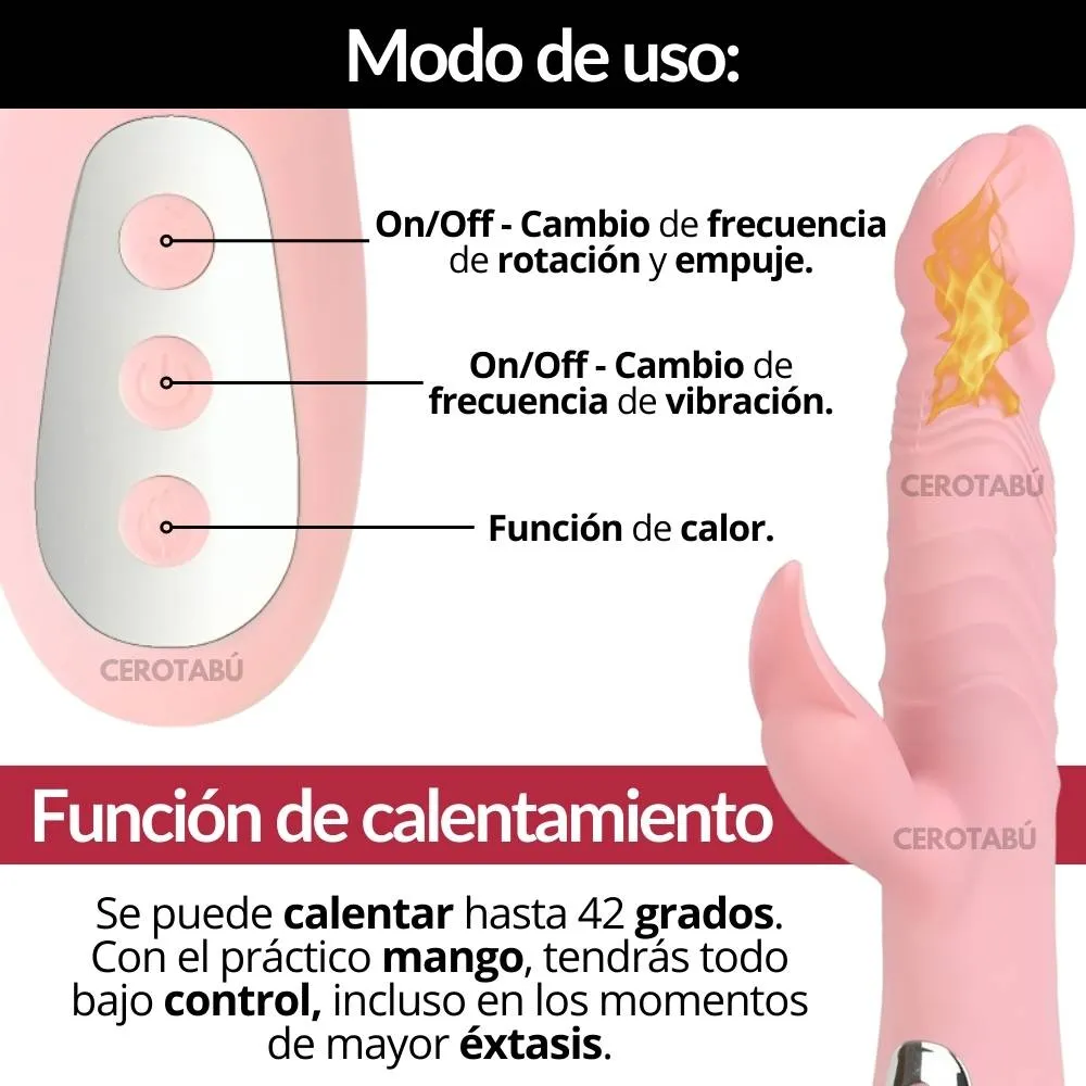 Vibrador Doble Estimulación Térmico Recargable Premium  