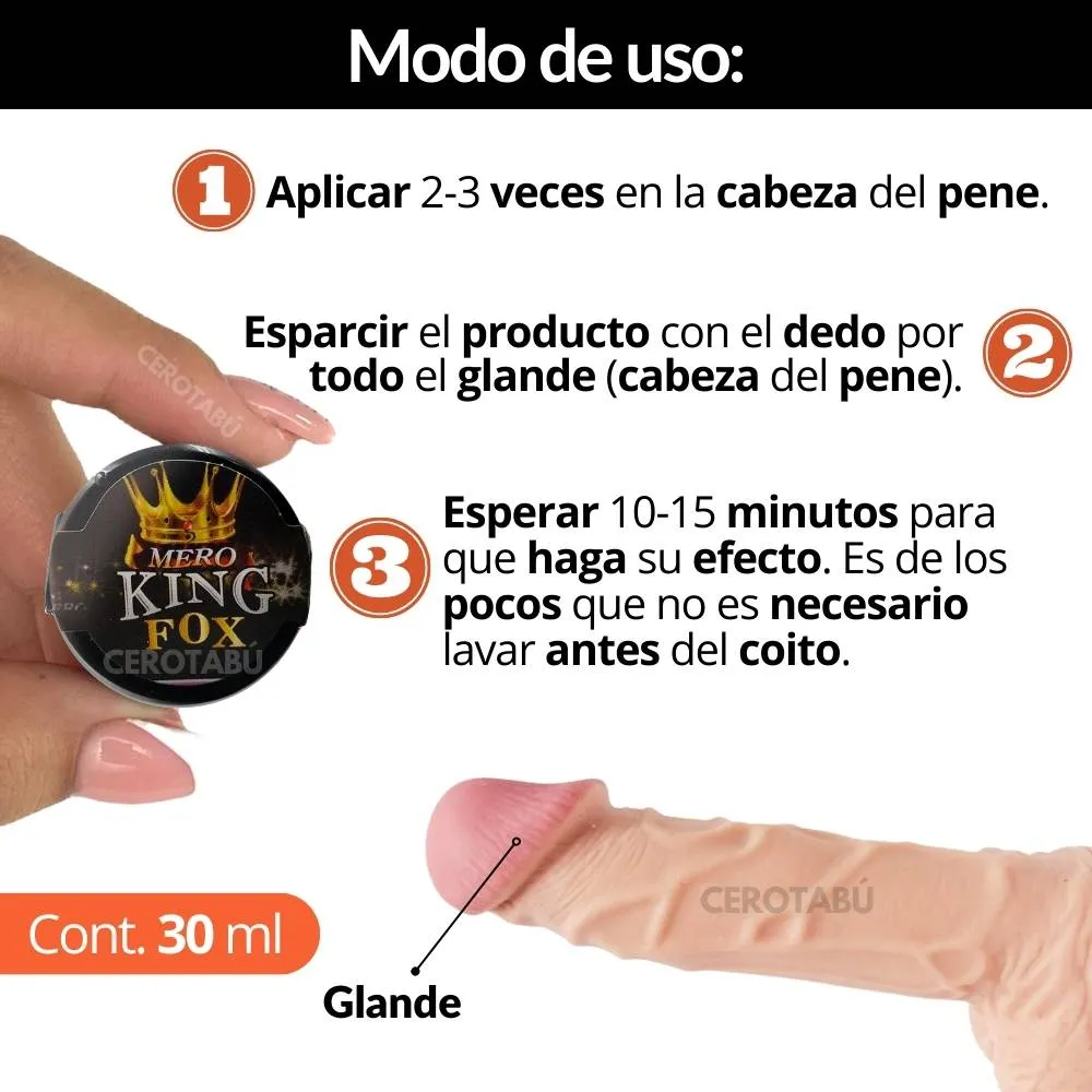 Lubricante Retardante Prolonga Eyaculación King Fox En Crema 5g