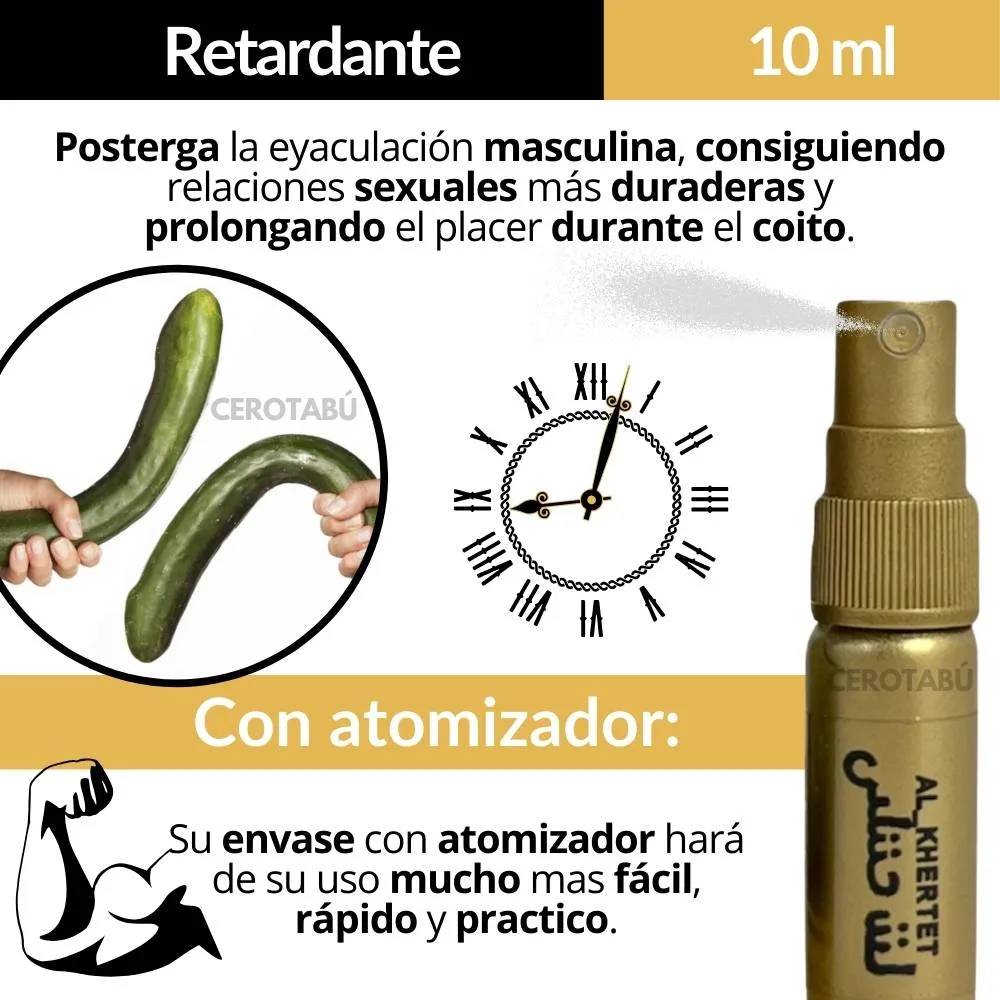 Retardante Sexual Masculino En Spray Rhino Dorado 10 ml