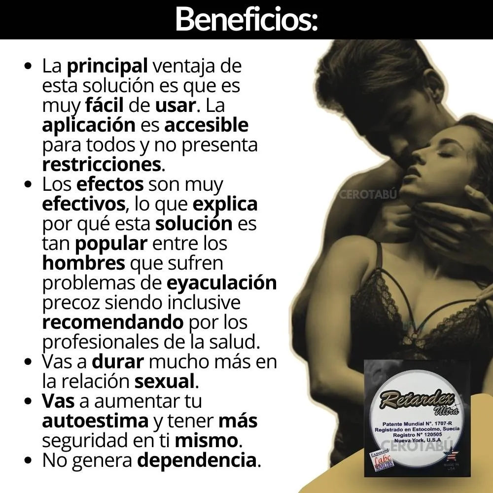 Lubricante Retardante Sexual Retardex Ultra  +Rendimiento +Cantidad 15g