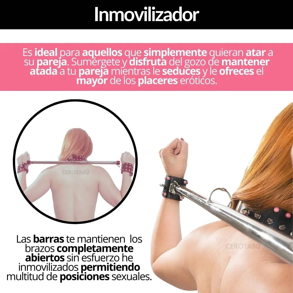 Barra Inmovilizador Cuello Con Esposas Sado Bondage Bdsm