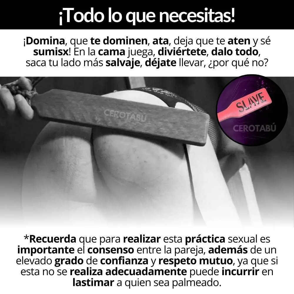 Paleta Sadomasoquismo Practica Bondage Bdsm Juguete Sexual 