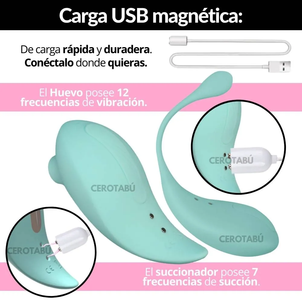 Vibrador Inalambrico + Succionador Clítoris 2 En 1 Gama Alta