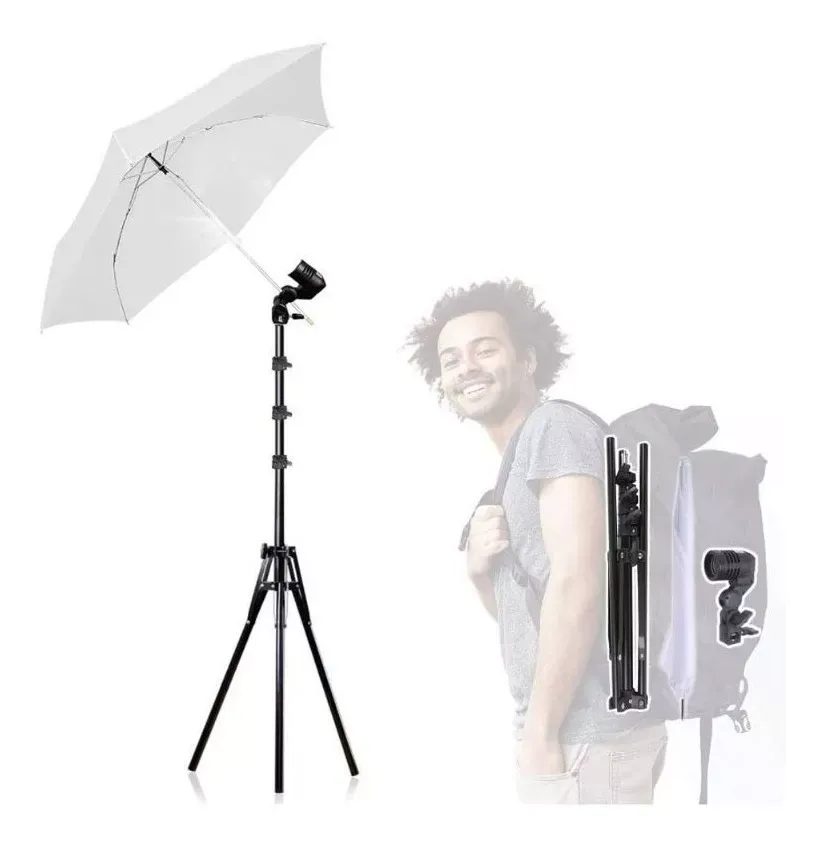 Kit Iluminacion Estudio Fotografia Tripode Sombrilla