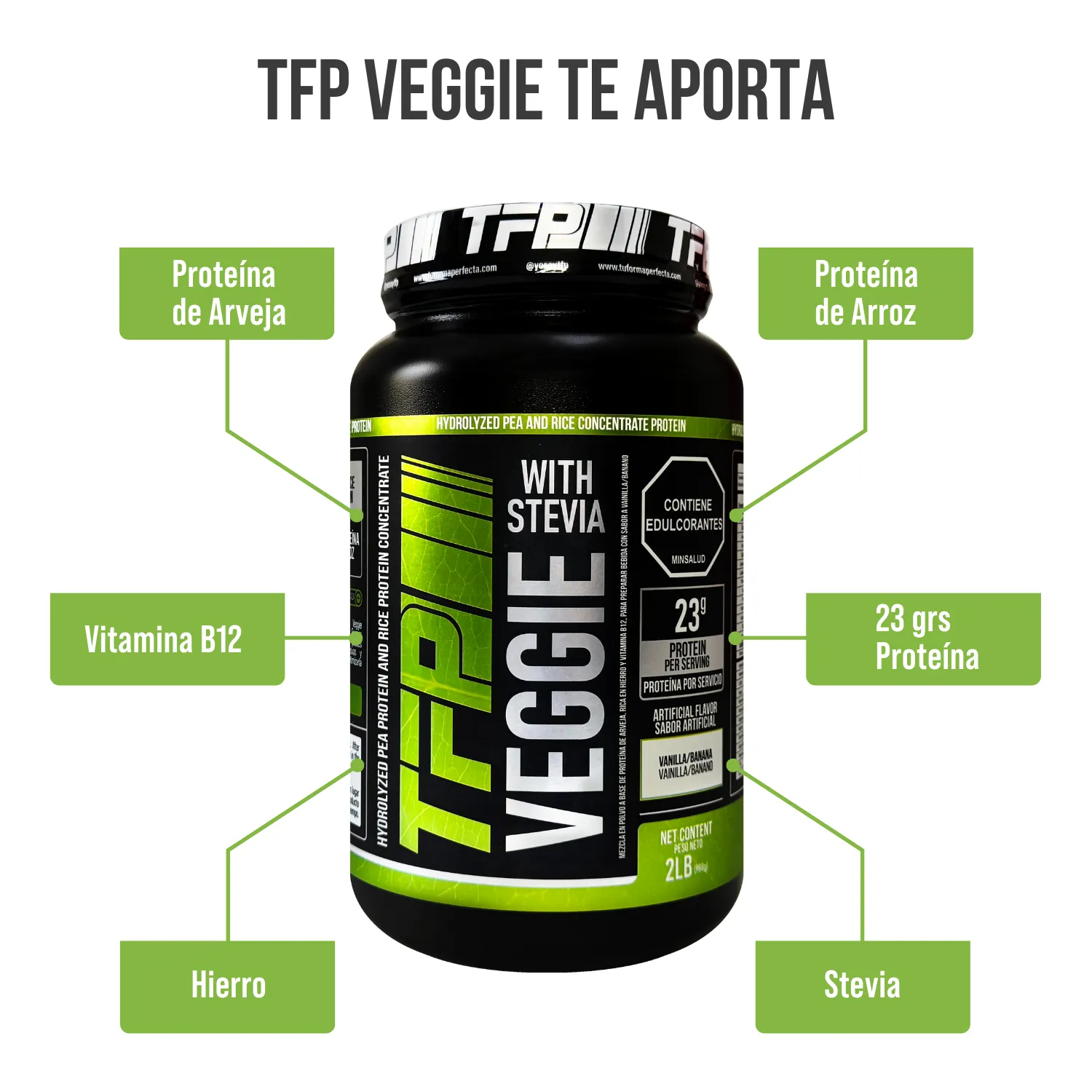 Proteina Vegana TFP Veggie 2 Lbs