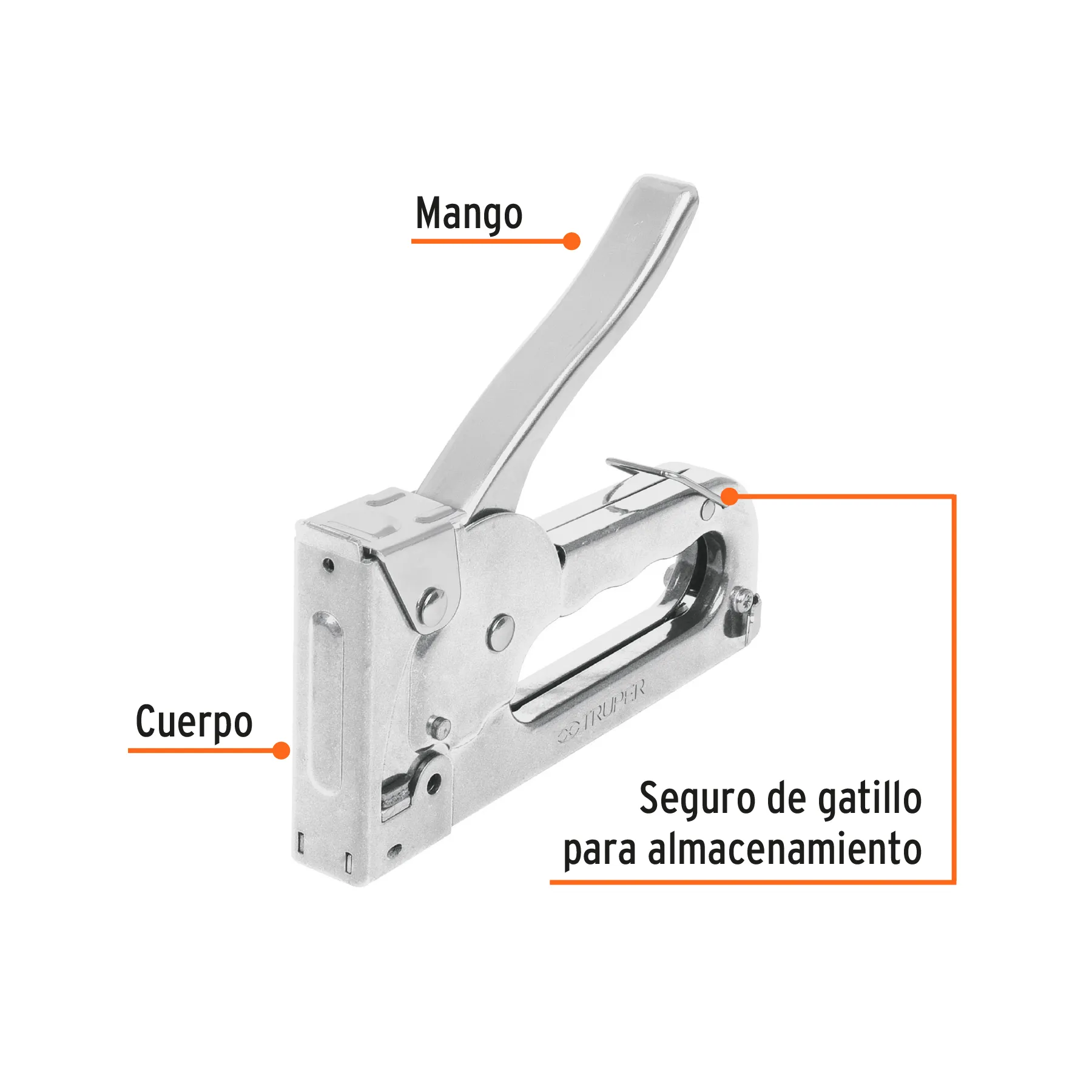 Grapadora Tipo Pistola Para ¼" Y 5/16", Con 200 Grapas Marca Truper