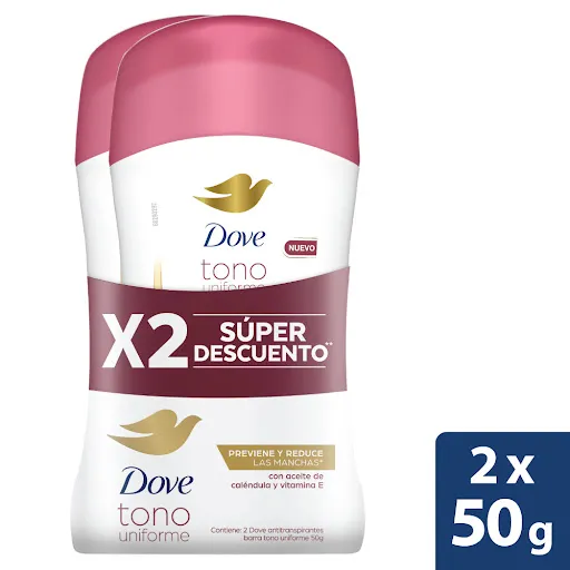 Desodorante Barra Dove Dermo Aclarant Tono Uniforme  X50Gr - 2 Und