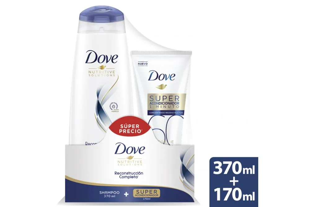 Shampoo Dove Reconstrución Completa 370 Ml + Super Acondicionador 170 Ml