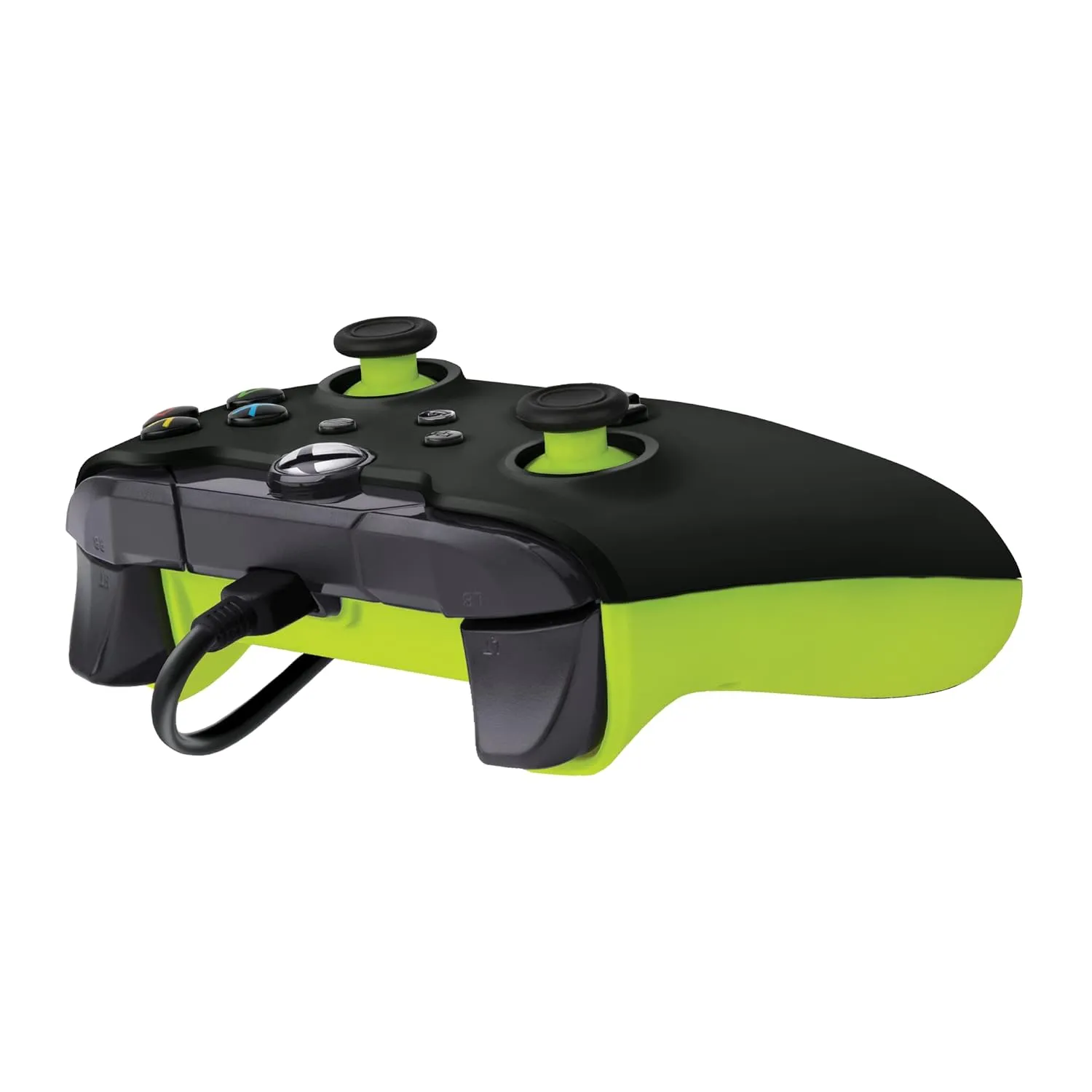 Control Xbox Pdp Con Cable Y Licencia De Microsoft Para Xbox One, Pc Xbox Series X Y S  Negro / Amarillo Eléctrico