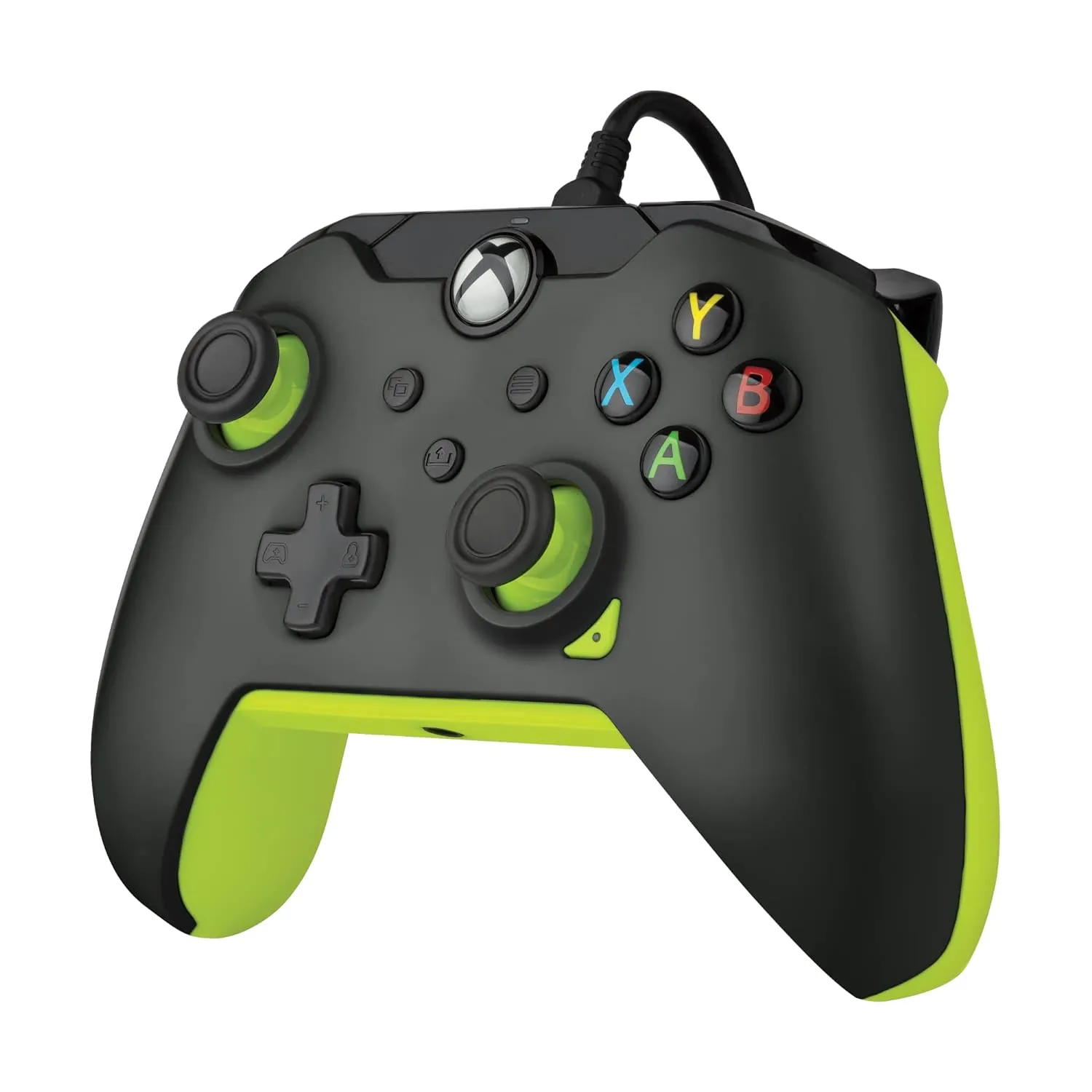 Control Xbox Pdp Con Cable Y Licencia De Microsoft Para Xbox One, Pc Xbox Series X Y S  Negro / Amarillo Eléctrico