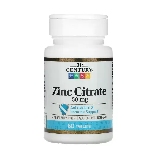 Citrato De Zinc, 50 mg, 60 Unidades- 21St Century