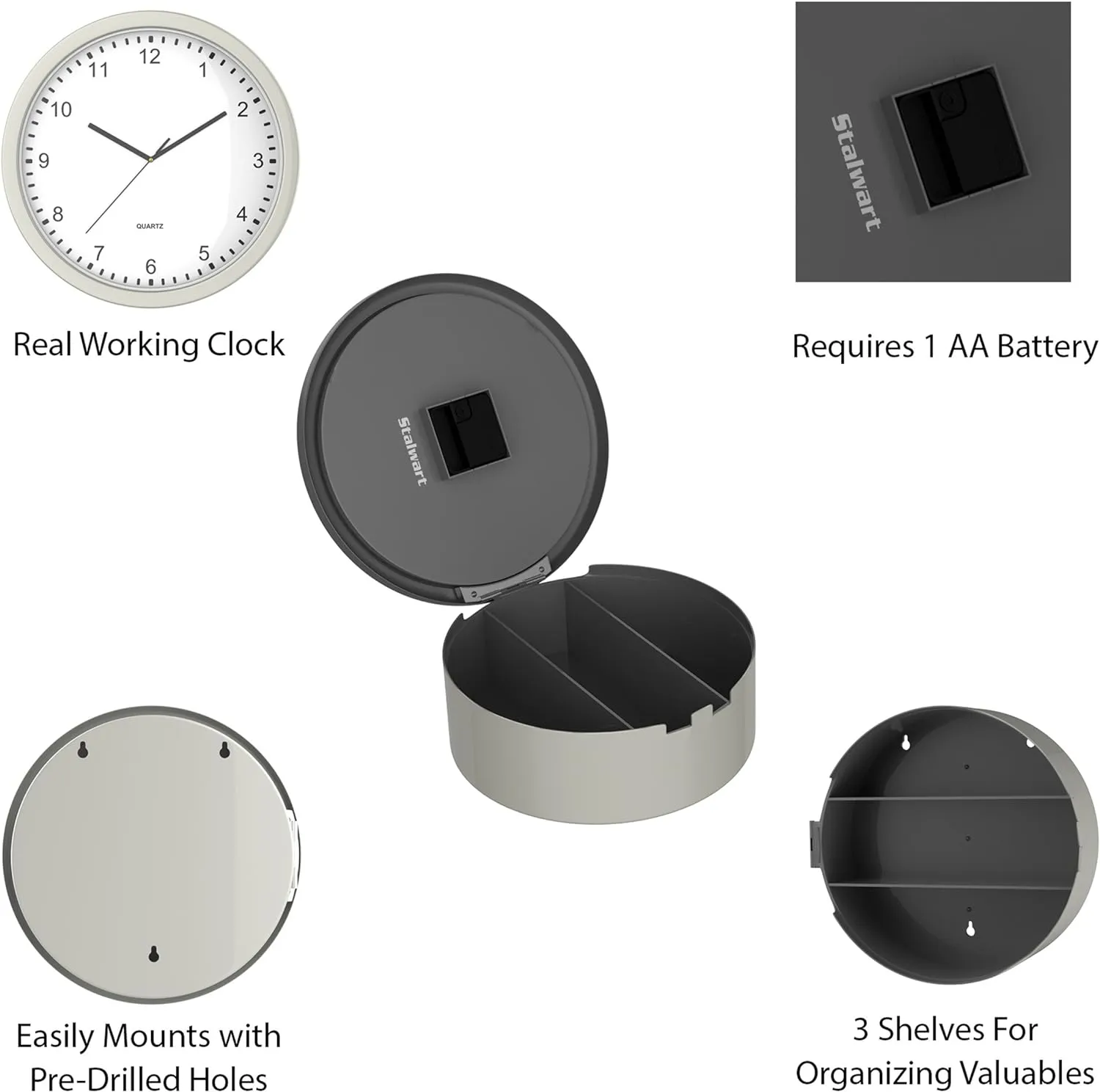 Caja Fuerte Simulación Reloj De Pared 