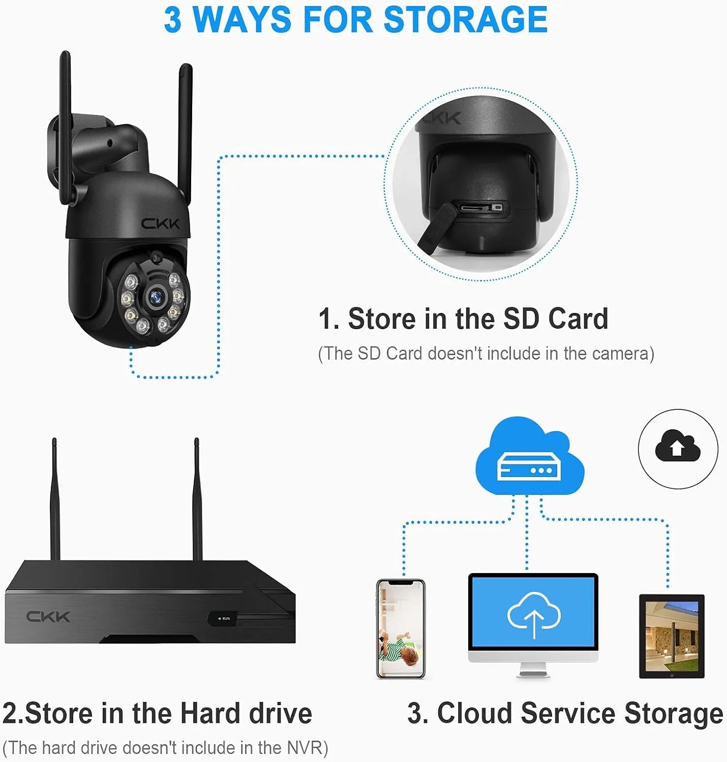 Kit 4 Camaras Seguridad  Resolución 1080p Dvr + 4 Cámaras 3Mp Para Exteriores E Interiores vigilancia WiFi  Alarma De Sirena y Audio De 2 Vías