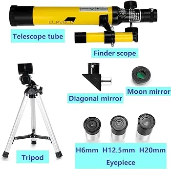 Telescopio Refractor C-f40040 Para Niños Y Principiantes, 3 Oculares De Aumento, CLAVOLO 