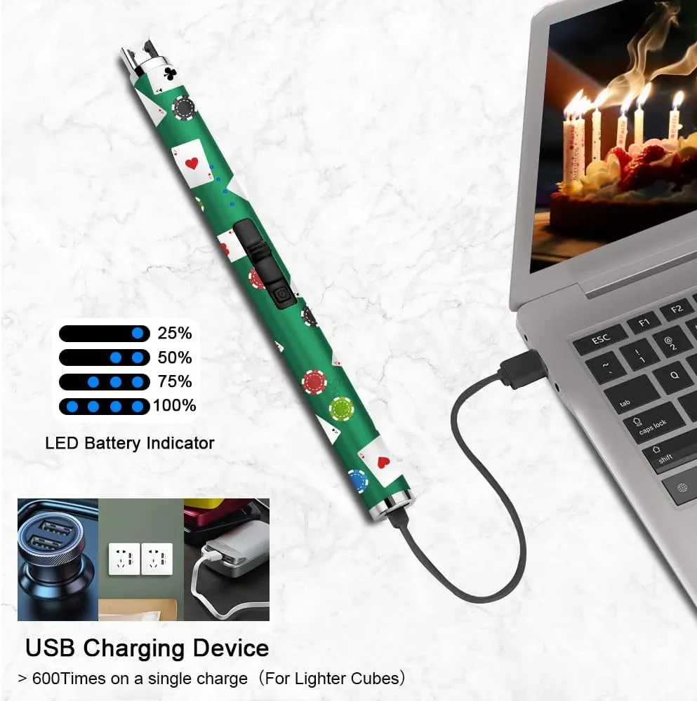 Encendedor Recargable Usb Tipo C Con Pantalla Led Para Cocinar Velas