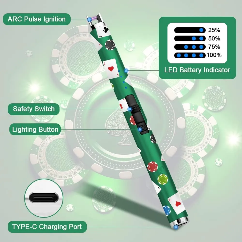 Encendedor Recargable Usb Tipo C Con Pantalla Led Para Cocinar Velas