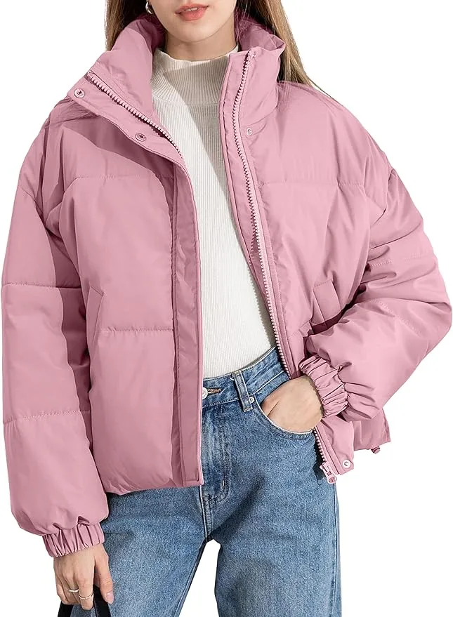 Chaqueta Acolchada De Invierno Para Mujer Color Rosa