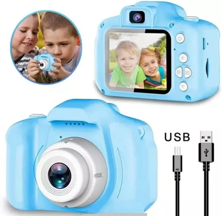 Cámara Fotográfica Digital Infantil Para niños Fotos Videos Color Azul