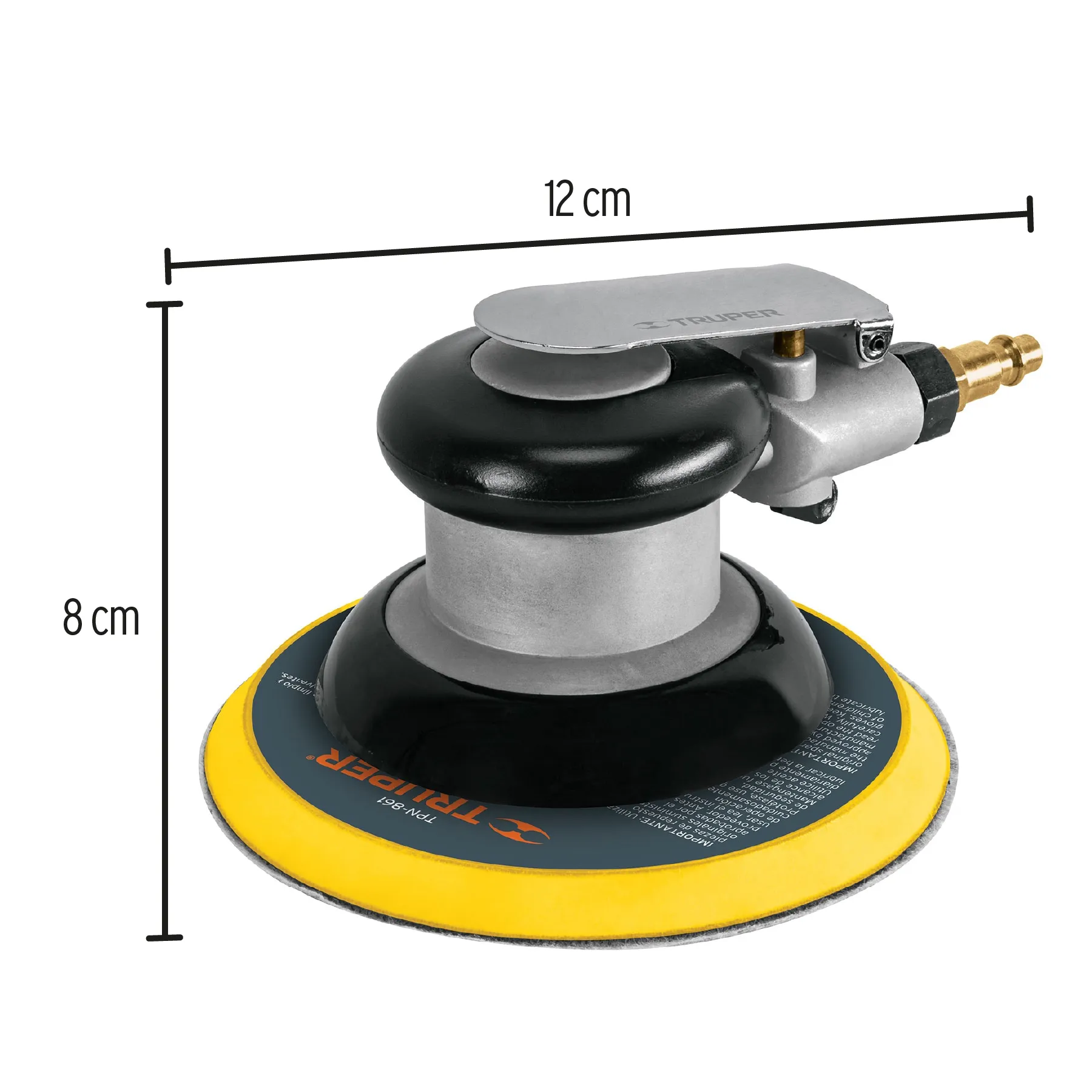 Lijadora Neumática Orbital De 6", Eje 3/16", 10.000 Rpm Truper