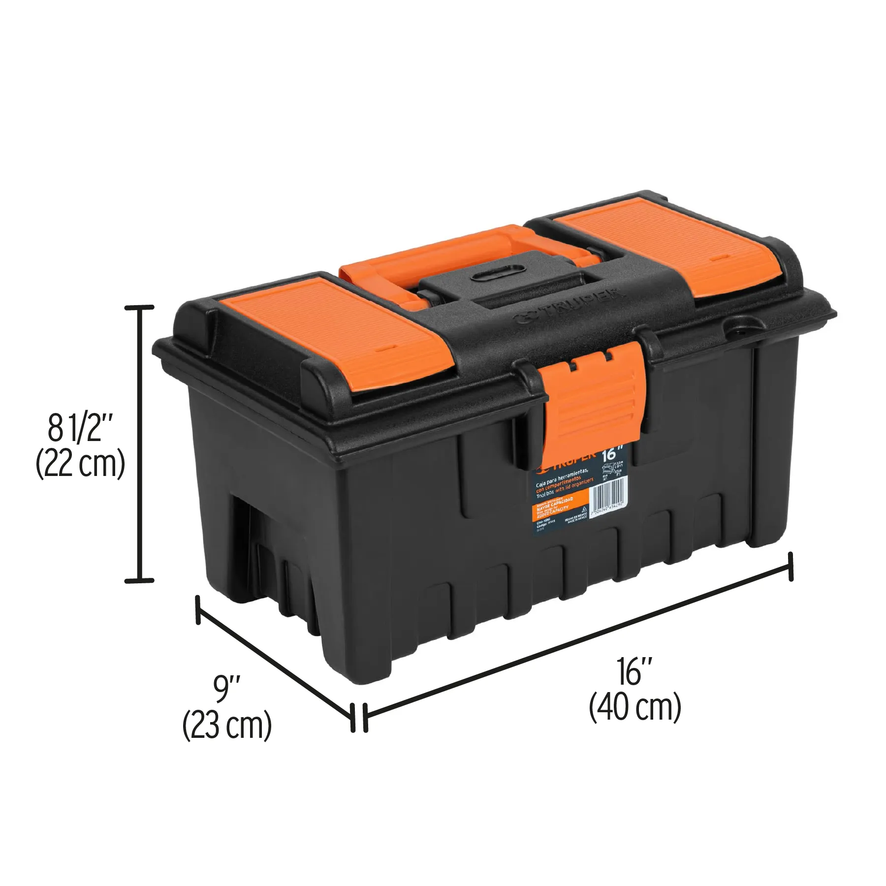 Caja De Herramientas De 23 Cm Con Charola Y Compartimientos Truper