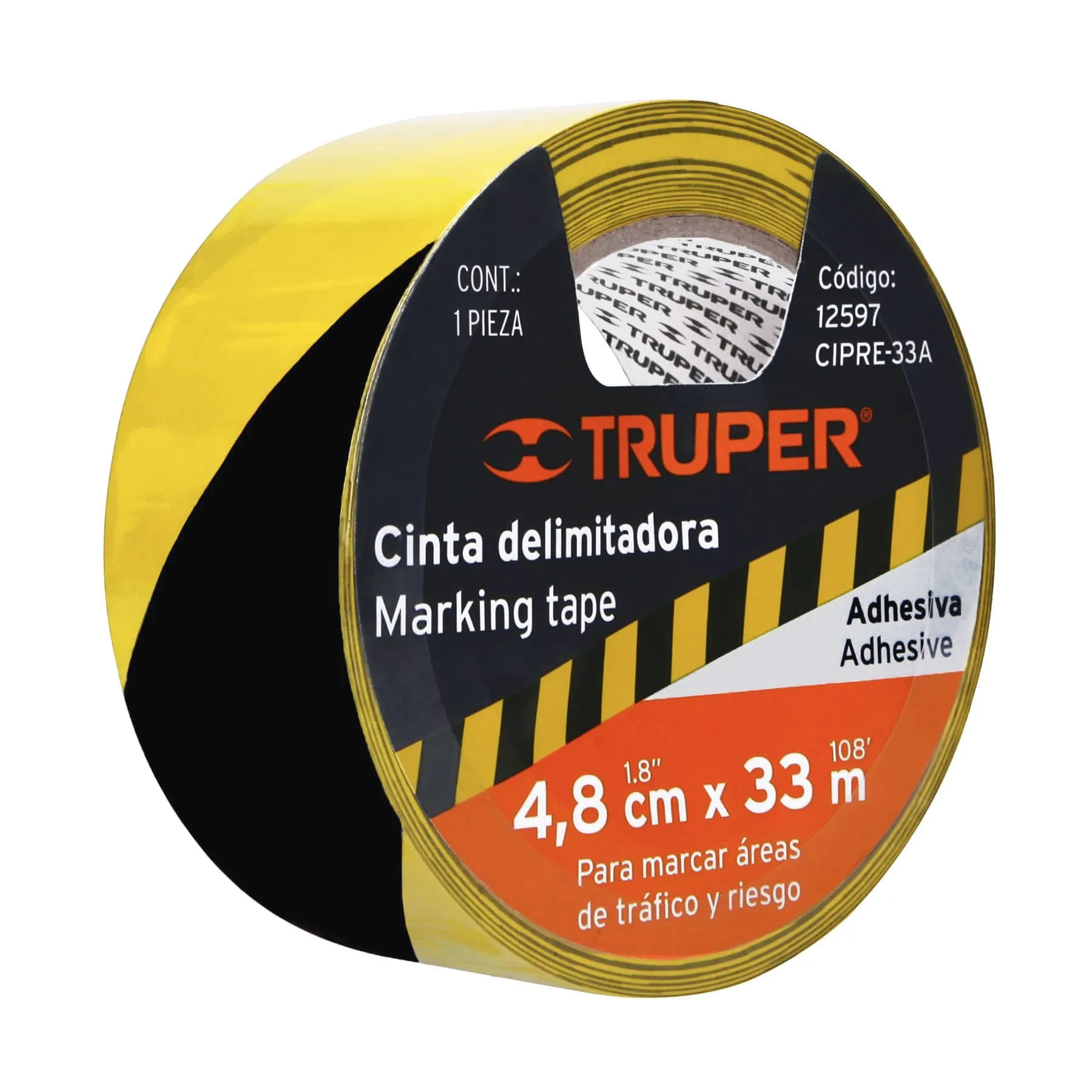 Cinta De Marcación De 33 Mt X 48 Mm Para Delimitar Zonas Truper