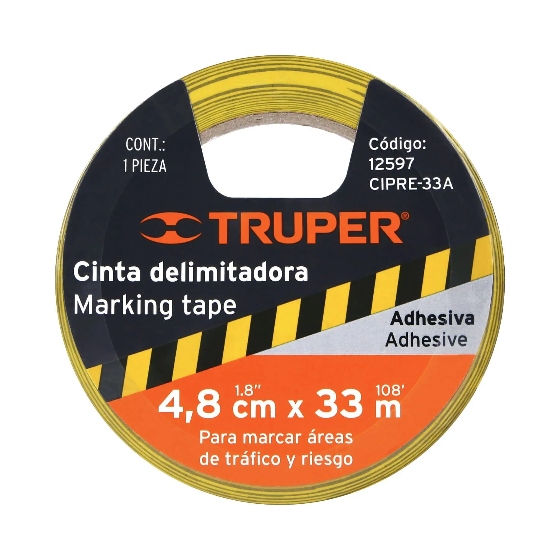 Cinta De Marcación De 33 Mt X 48 Mm Para Delimitar Zonas Truper