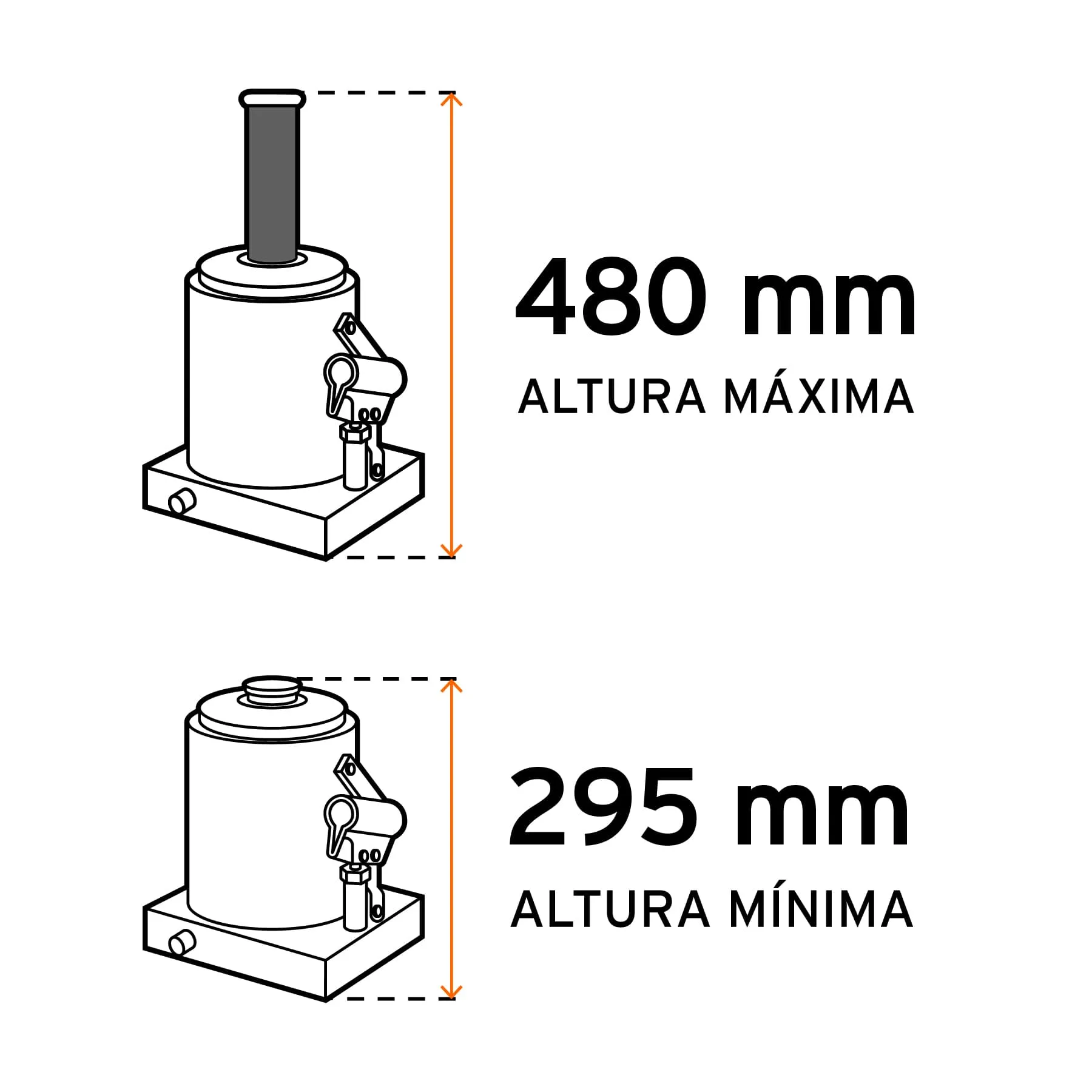 Gato Botella 50 Toneladas Para Uso Vertical Y Horizontal Truper