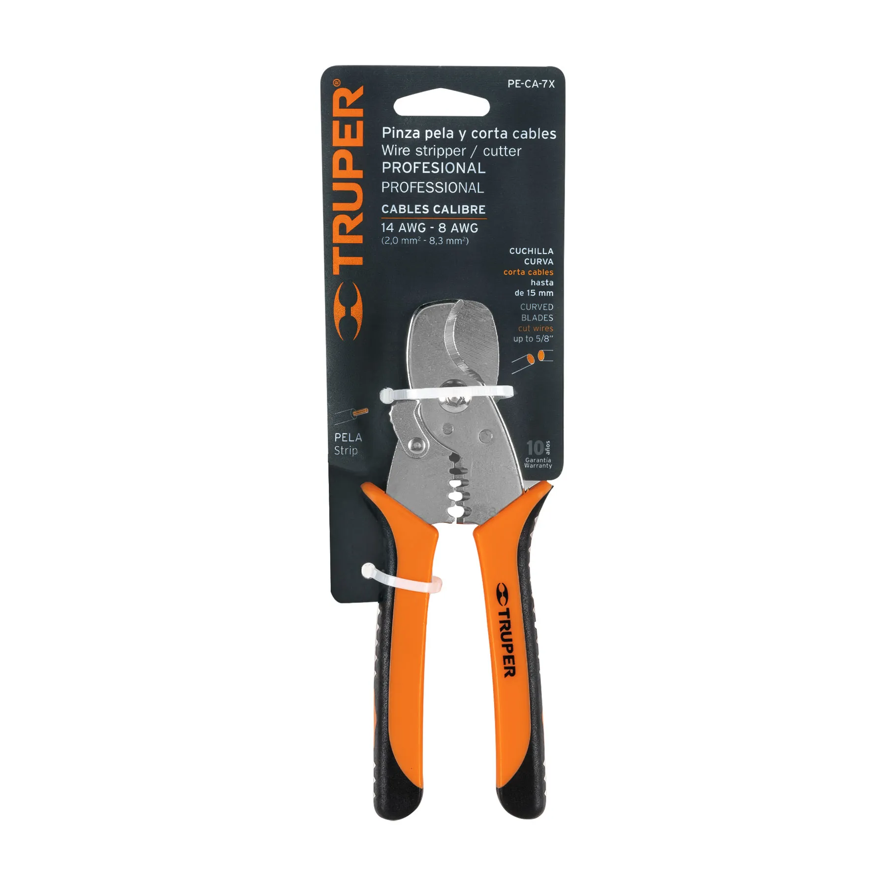 Alicate Pelacable Y Corta Cable De 7", Mango Comfort Grip Truper