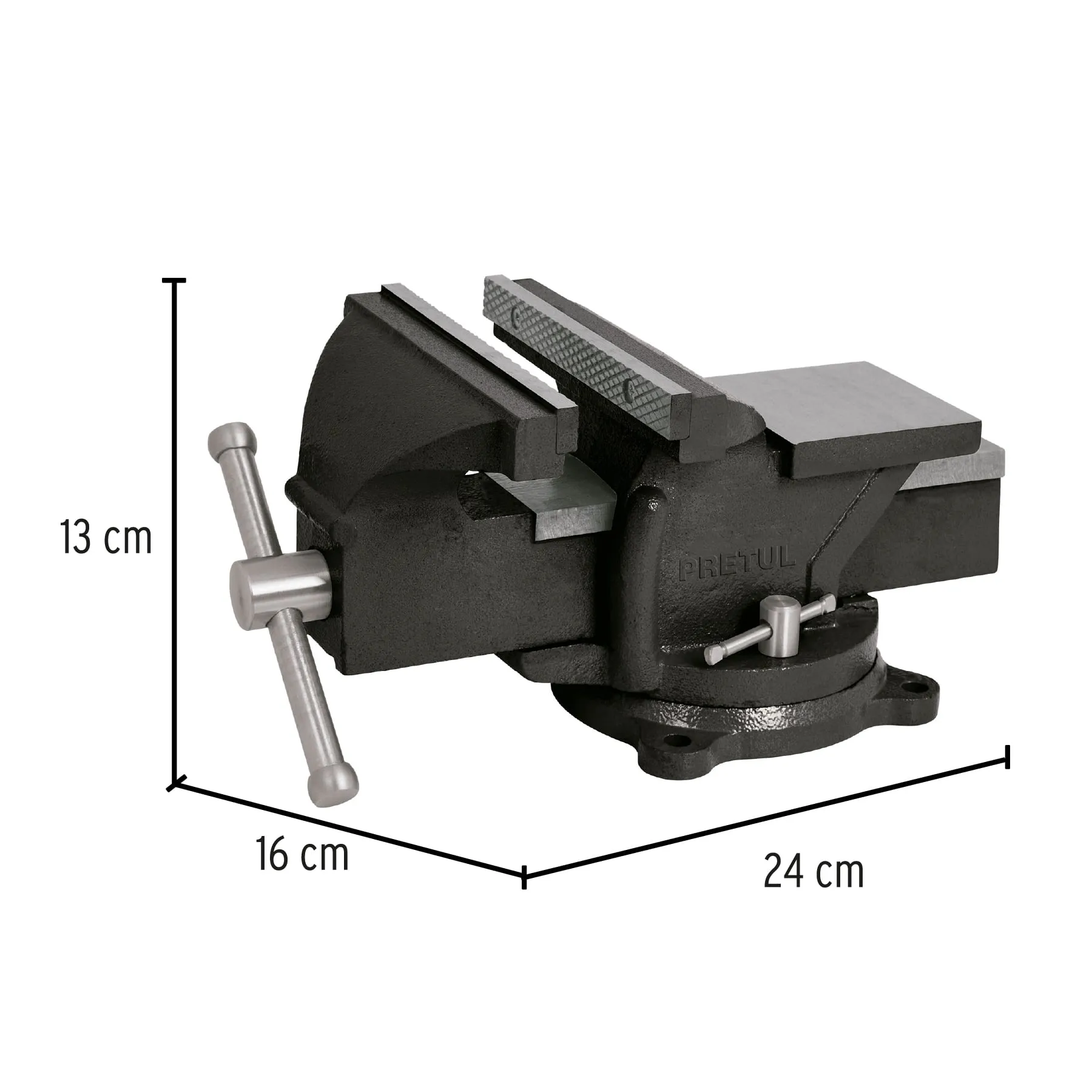 Prensa De Banco 4" Giratoria 360°, Apertura 4" (10 Cm) Pretul