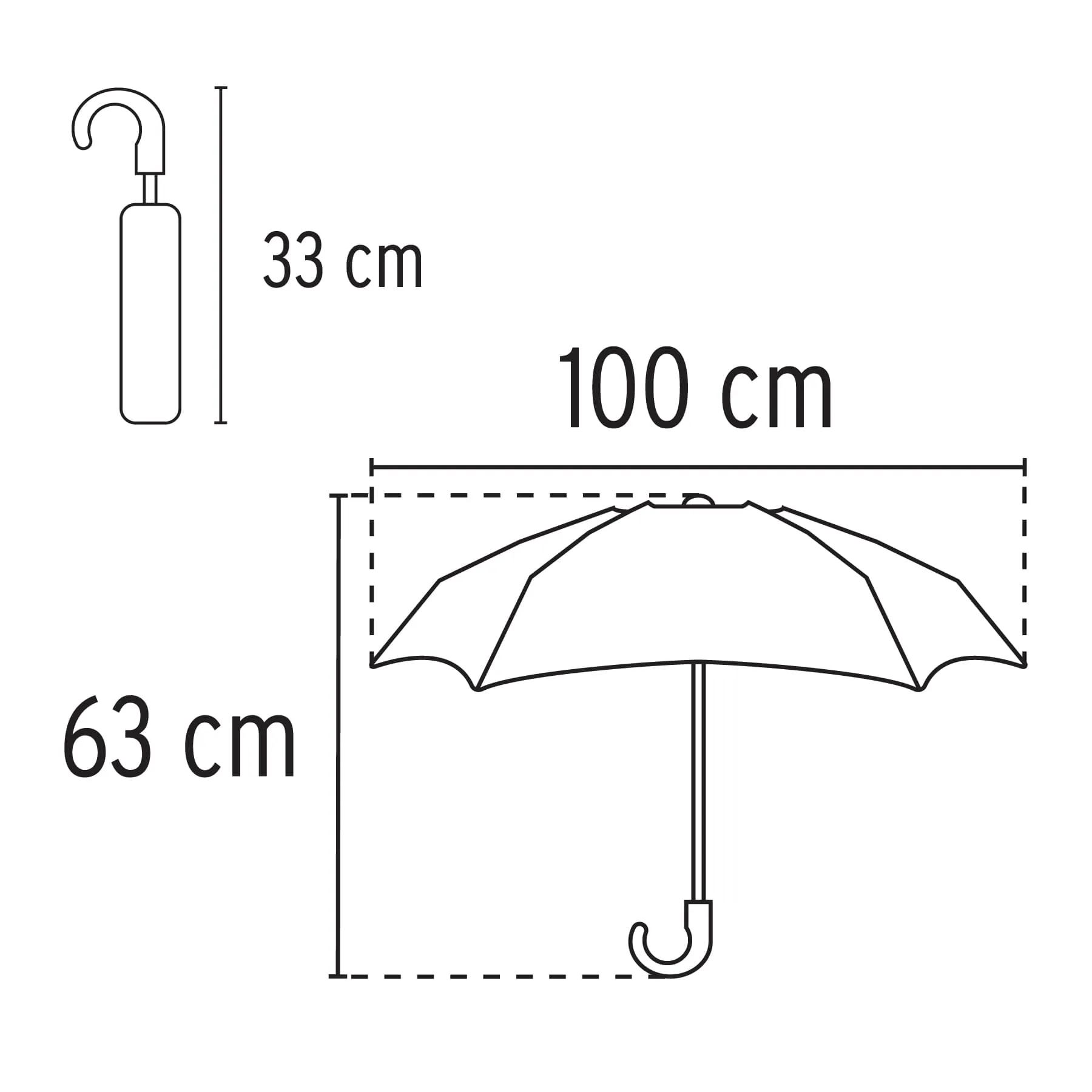 Sombrilla O Paraguas 100 Cm Con Extensión De Acero Y Funda Truper