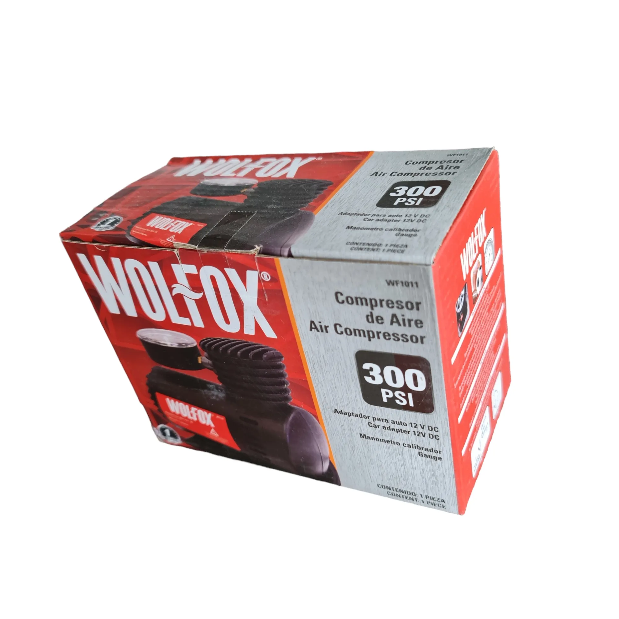 Mini Compresor De Aire 300 Psi Wolfox Para Carro 12 V