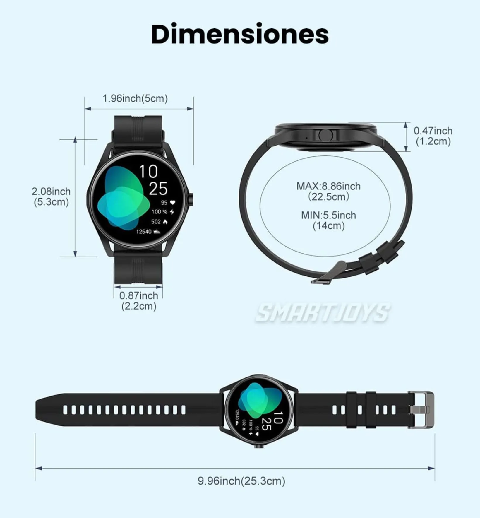 Reloj Inteligente G-TIDE SmartWatch Pantalla AMOLED + 2Pulsos Waterproof 