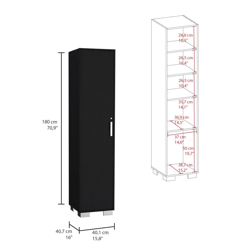 Mueble organizador Multiusos Kavri, Wengue, multiples entrepaños y superficies para ubicar objetos