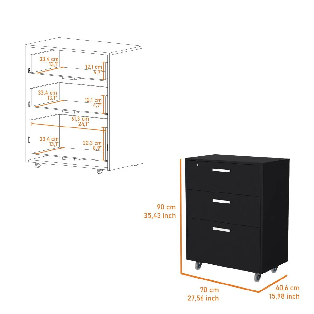 Archivador Multiusos Sandalo, Wengue, Con Cerradura Y Llave Para Puerta