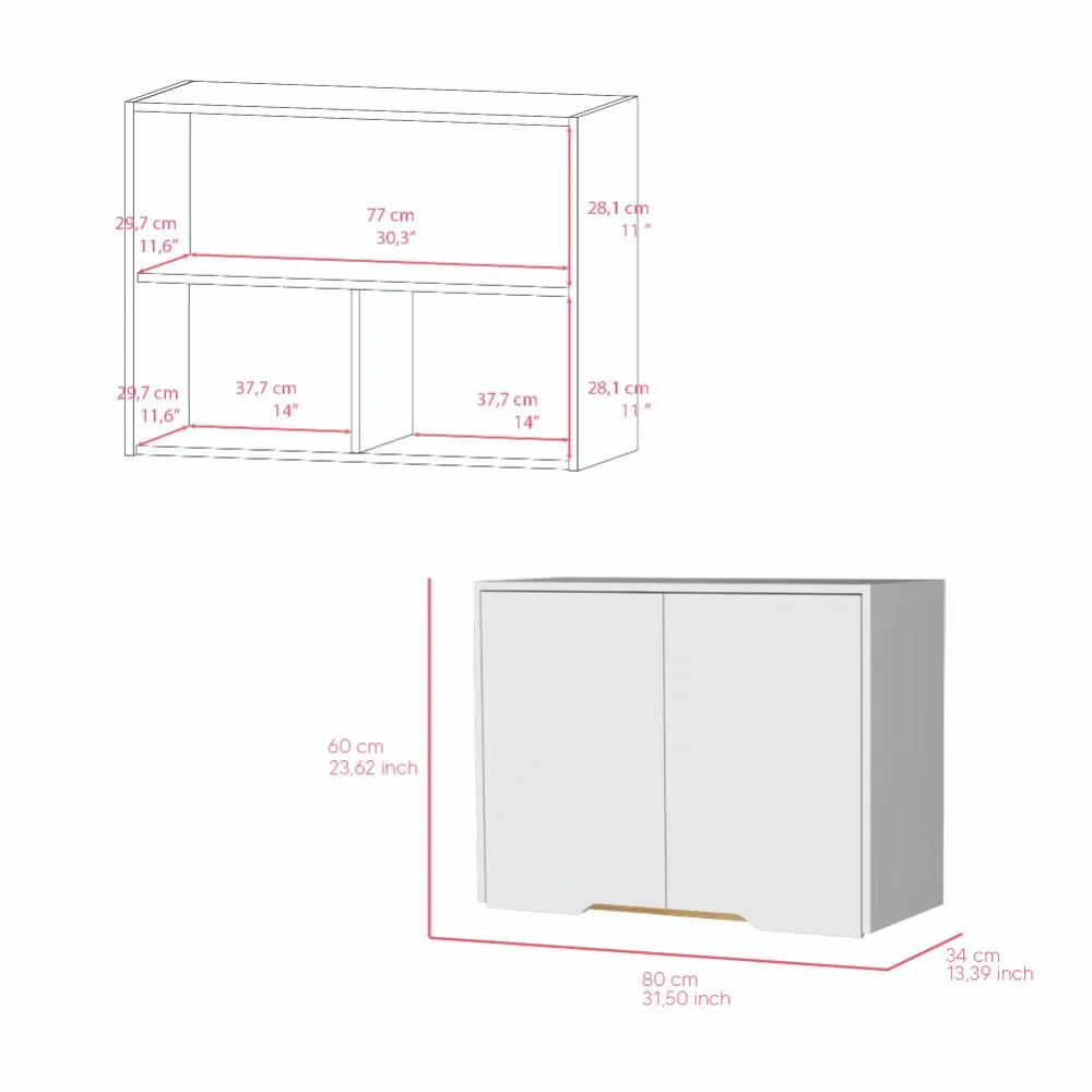 Gabinete Superior Soler, Blanco Y Macadamia 80