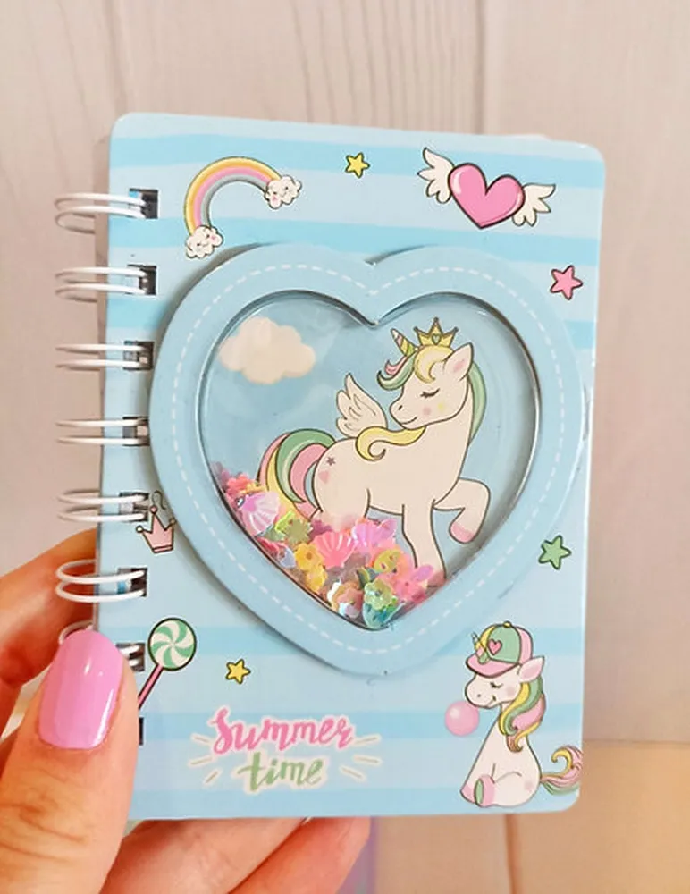 Agenda Libreta Diario Unicornio Pony 3d Corazones Estrellas