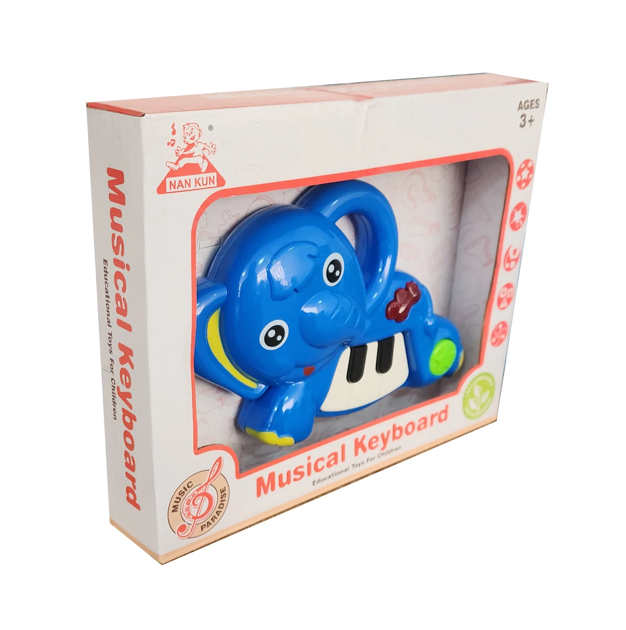 Piano Elefante Organeta Musical Bebes Niño + Bateria Juguete