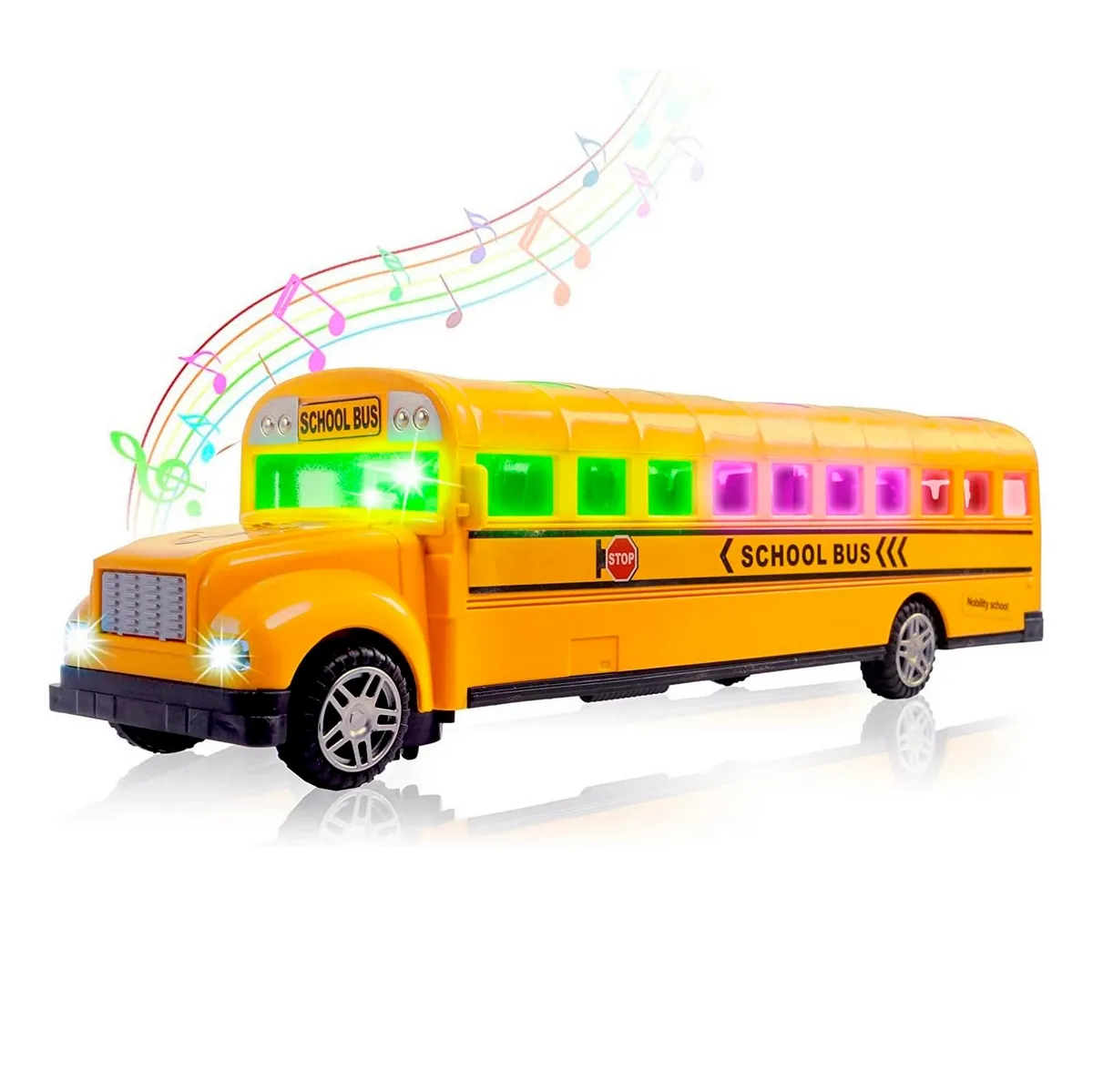 Carro Bus Escolar Luces Sonido Movimiento Juguete + Baterias