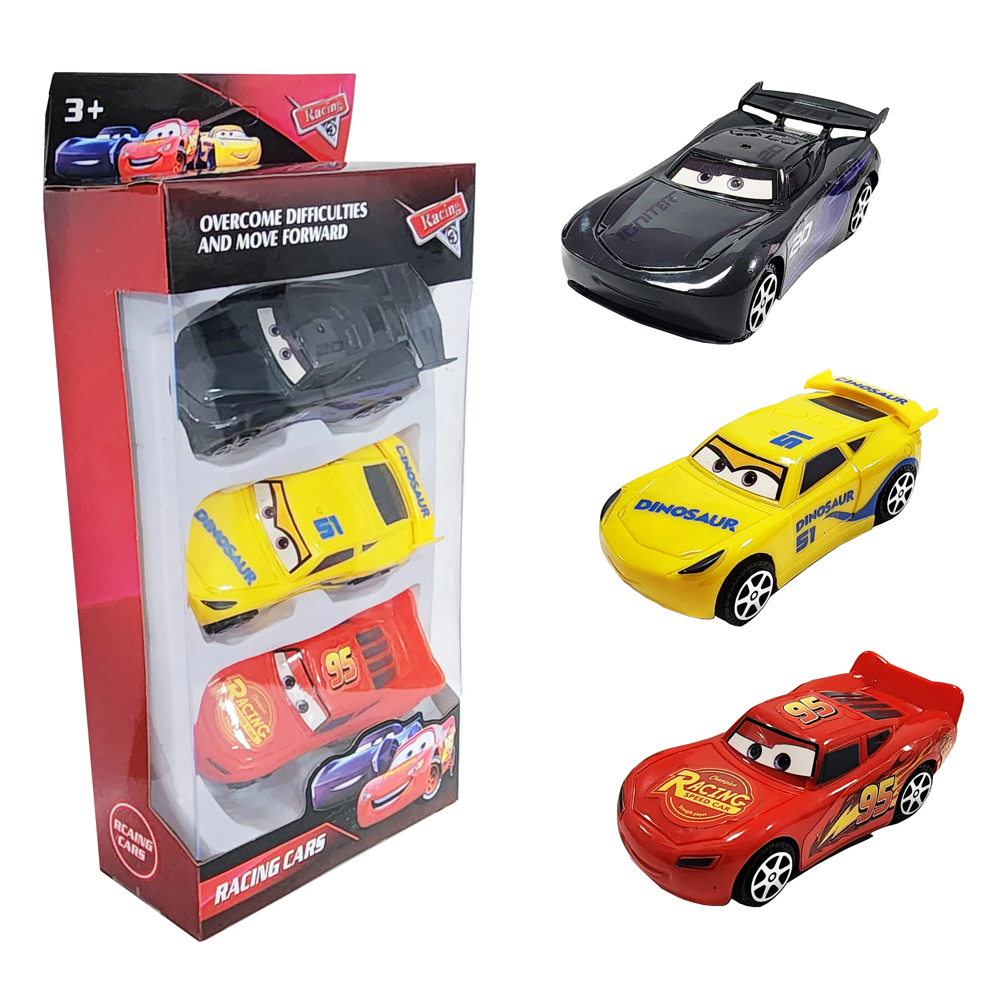 Rayo Mcqueen Dinoco Jackson Carro Cars Juguete Coleccion X 3