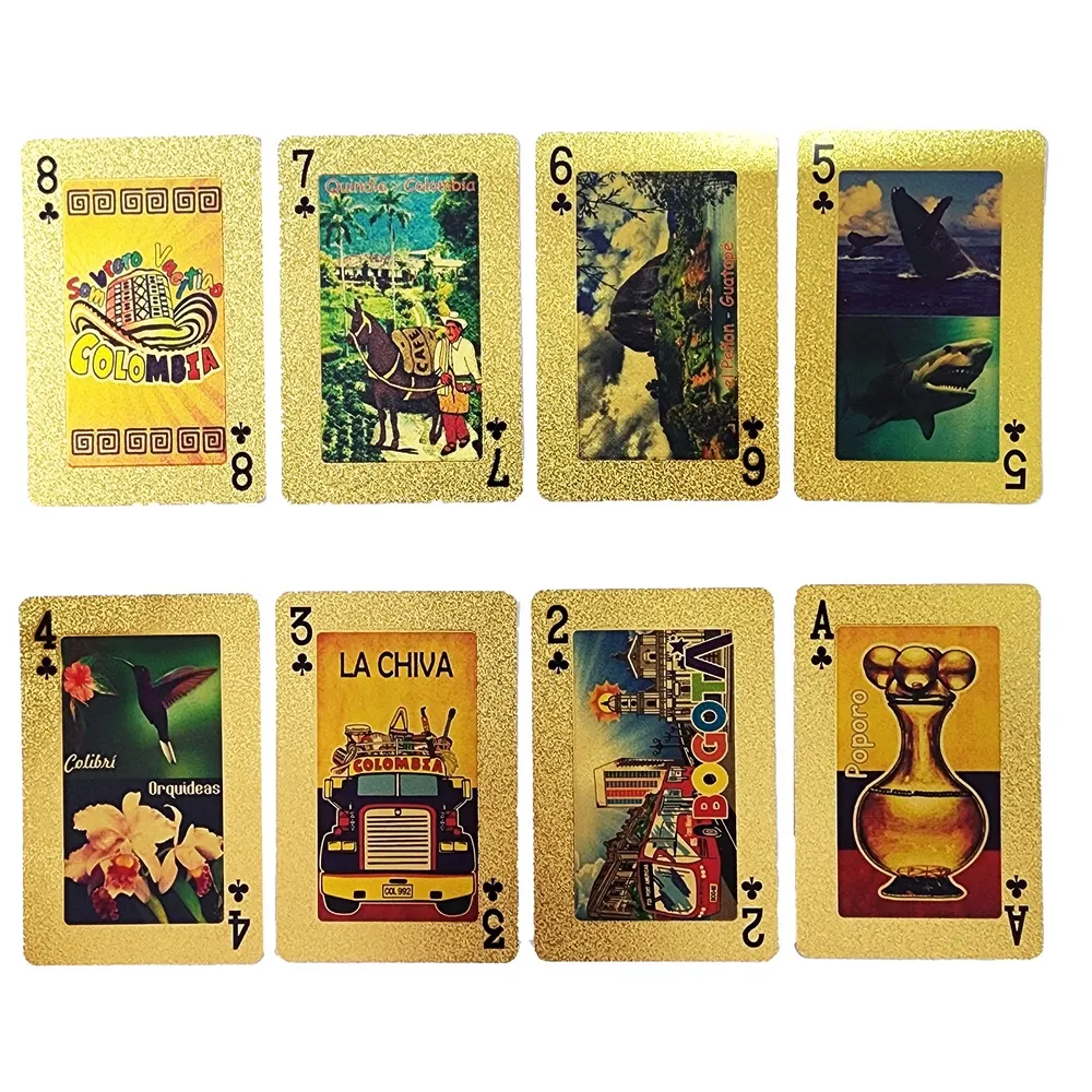 Cartas Baraja De Poker Cartas Dorado Colombia Artesanal