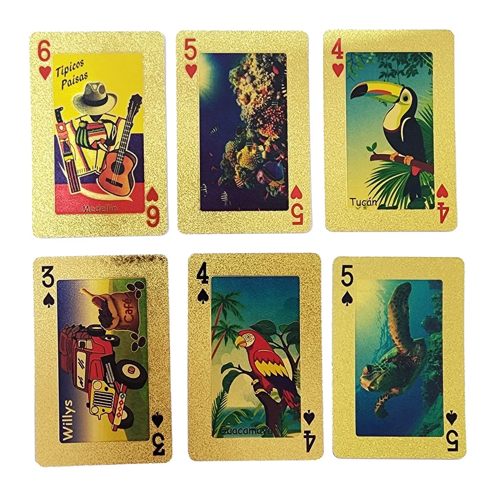 Cartas Baraja De Poker Cartas Dorado Colombia Artesanal