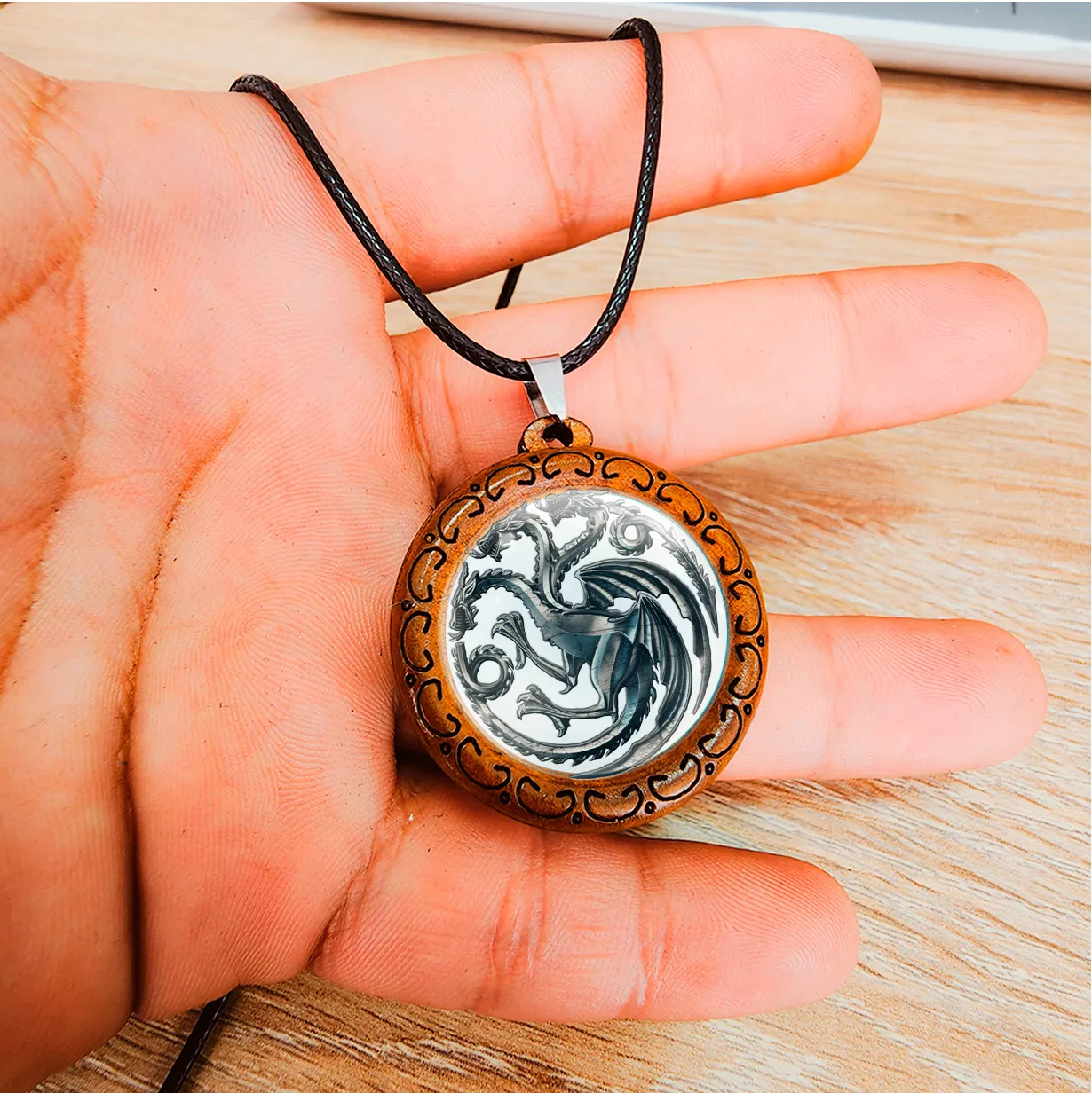 Collar Casa Targaryen Juego De Tronos Unisex + Estuche